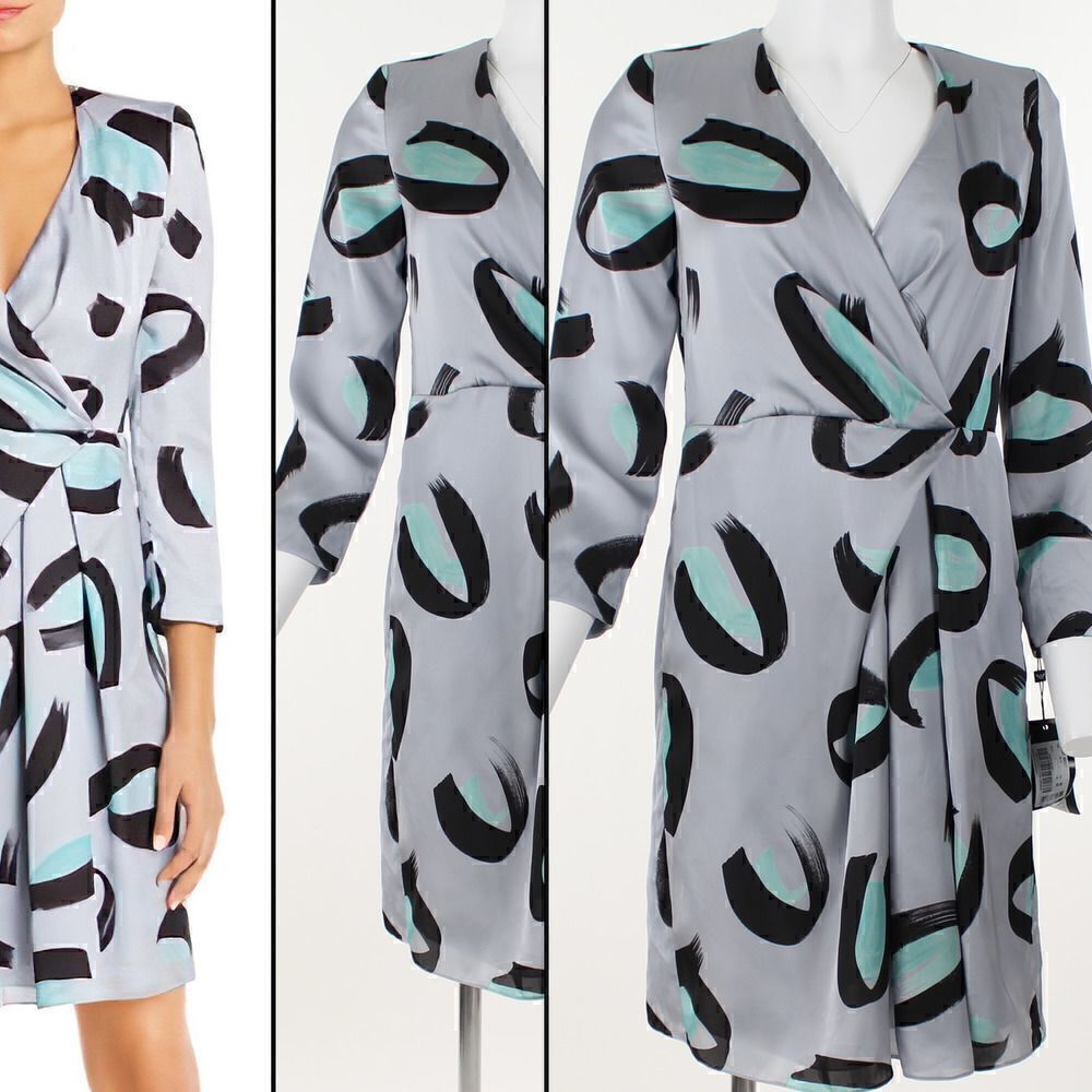 Emporio Armani Brushstroke Faux-Wrap Dress